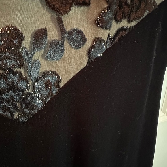 VTG Jeffrey & Dara Evenings Ladies Sz10 Dress Cocktail Black Overlay Lace Bodice - Picture 4 of 9